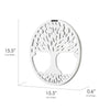 Tree of Life Medallion Boho Wall Art, White with Gold Accents - 15.5"